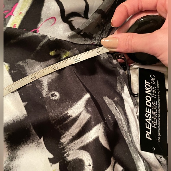 New York & Co. Gabrielle Union Colorful Graffiti Print Mini Long Sleeves Dress - Picture 6 of 10